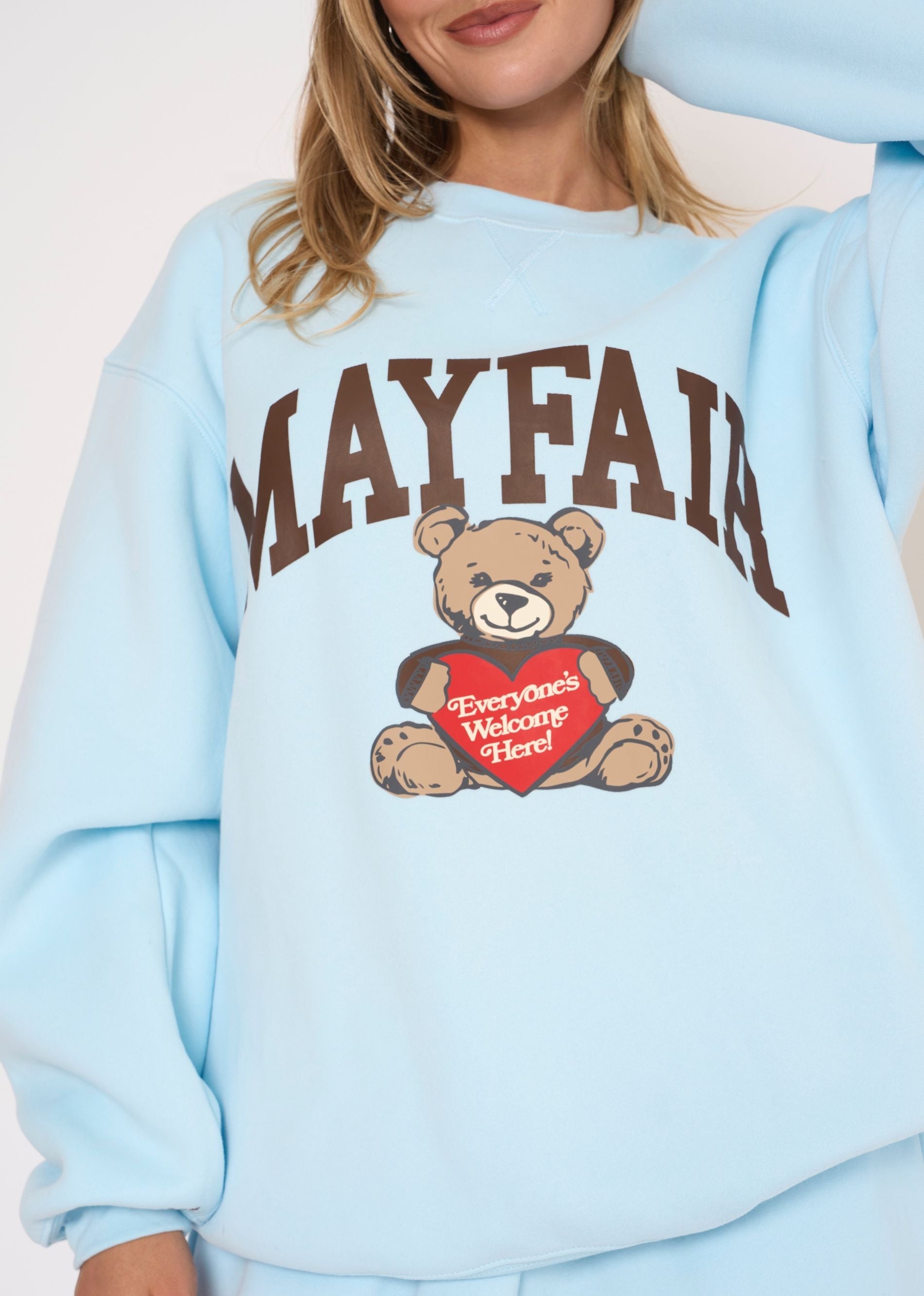 Mayfair Everyone's Welcome Here Crewneck ★ Sky Blue